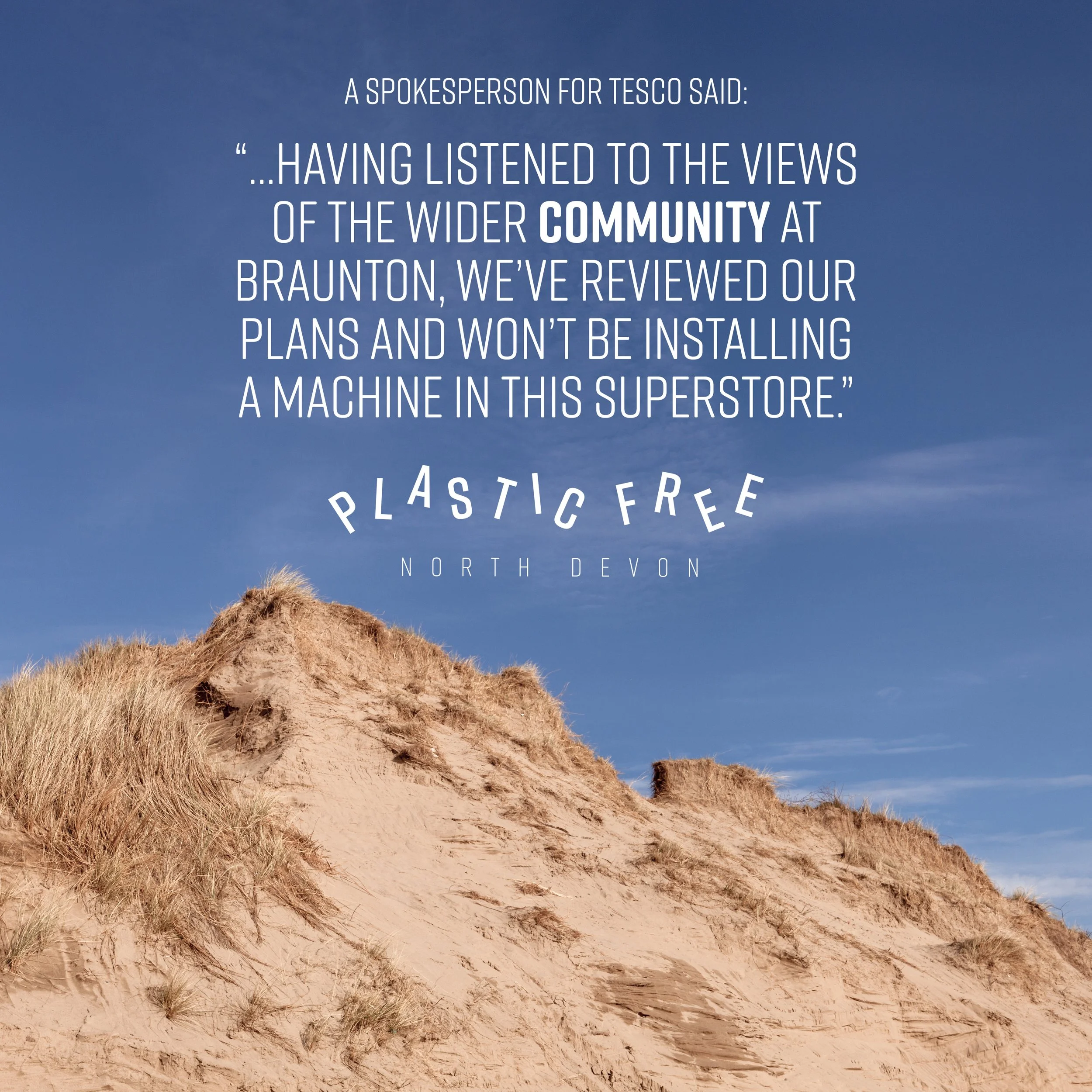 CAMPAIGN SUCCESS FOR BRAUNTON COMMUNITY AGAINST TESCO AND COSTA - Press Release