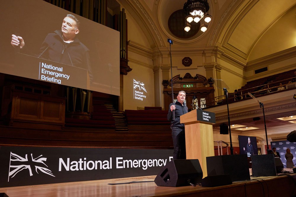 Chris Packham, talking at the NEB