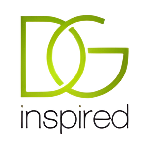Logo with overlapping green and gold geometric shapes and the word 'Inspired' in black text below.