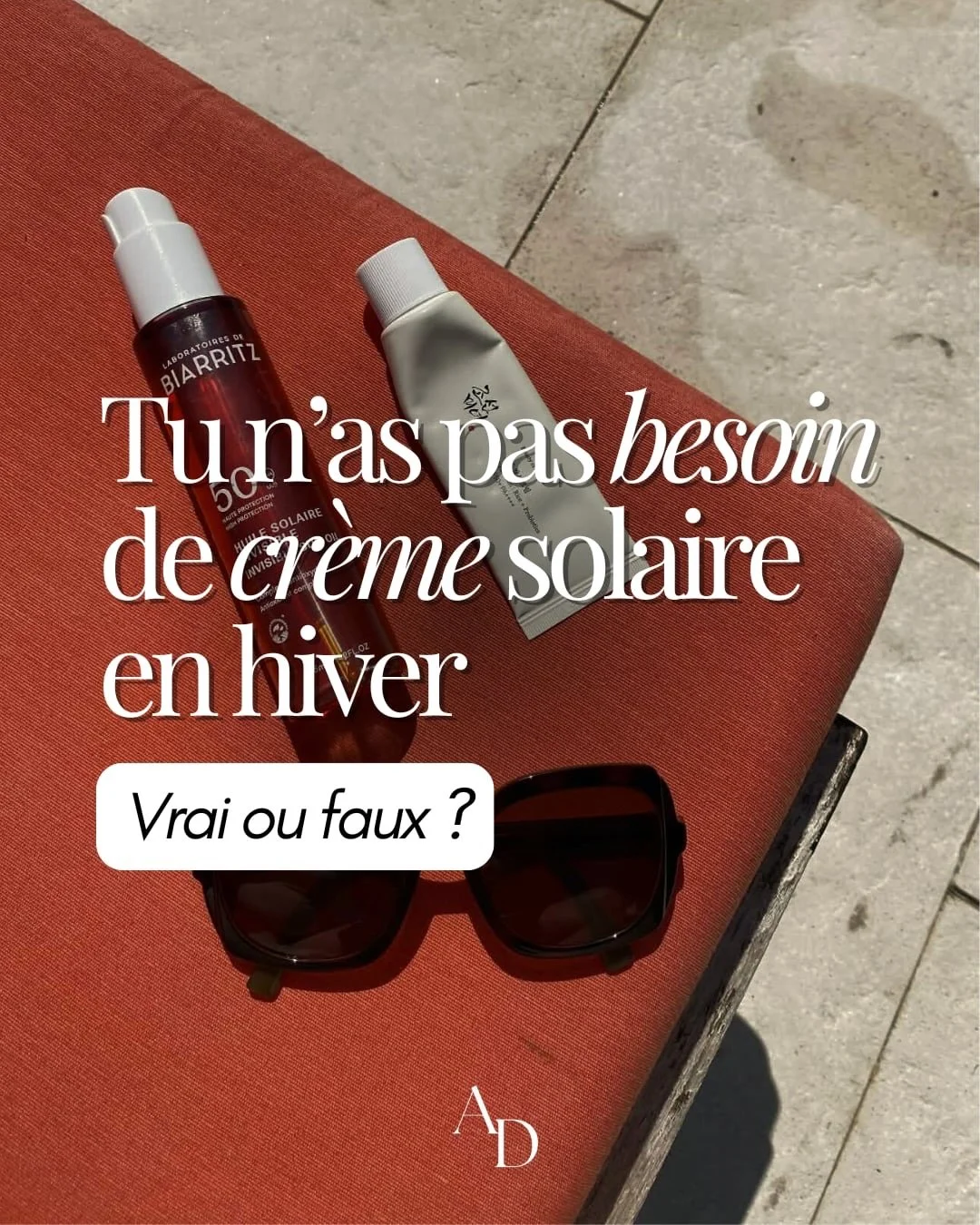 Tu n&rsquo;as pas besoin de cr&egrave;me solaire en hiver&hellip; vrai ou faux ?🤔 Je vous explique tout dans ce post.

N&rsquo;h&eacute;sitez pas &agrave; m&rsquo;envoyer un message si vous souhaitez mes recos 🧴

Dis-moi, tu es plut&ocirc;t SPF tou