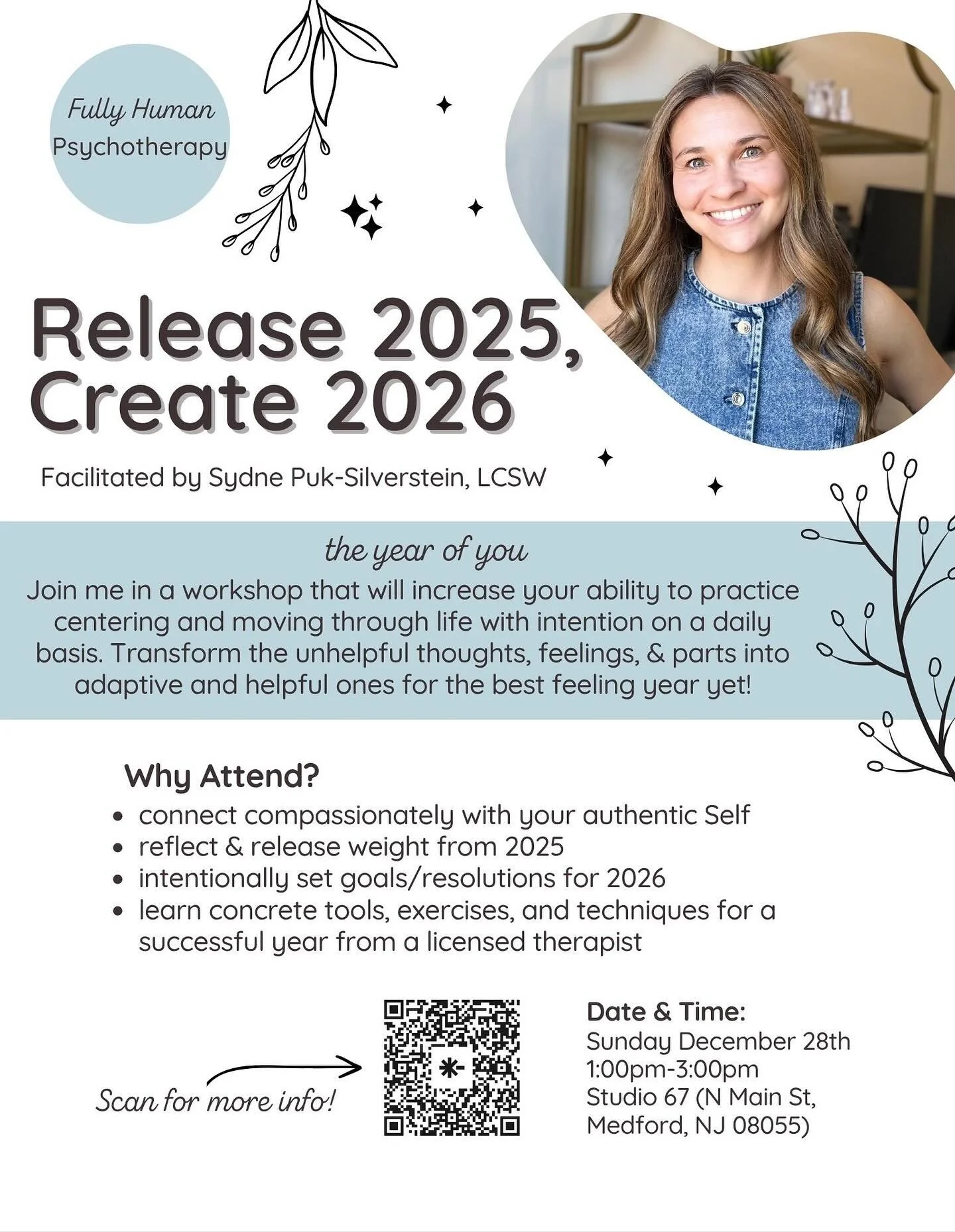 💭💬🗯️ new opportunity dropping&hellip;.

I&rsquo;m hosting a workshop IRL to close out 2025 and start 2026 with a bang! 

If you&rsquo;re in NJ, trust me, you&rsquo;ll want to join in on this one💥 

Register through the link in my bio!

#therapy #