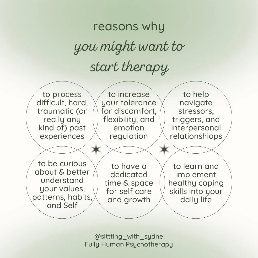 💭💬🗯️

💡Or to create and obtain goals 
💡Or to have a place to vent
💡Or to speak to someone not in your every day life in order to gain an objective perspective 
💡Or to break generational cycles 
💡Or to get support
💡Or to receive tough love in