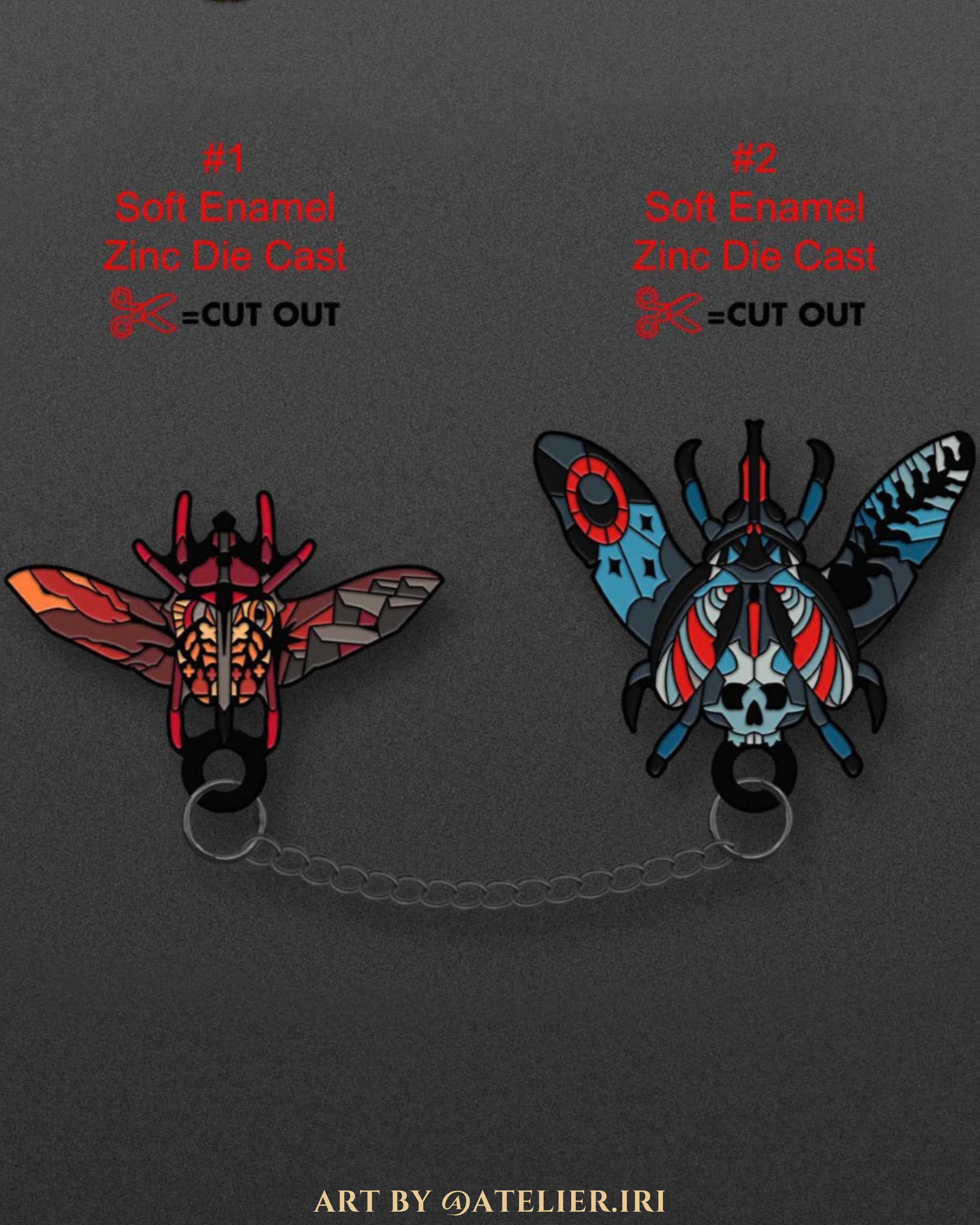 TBOO - Twin Beetle Enamel Pins