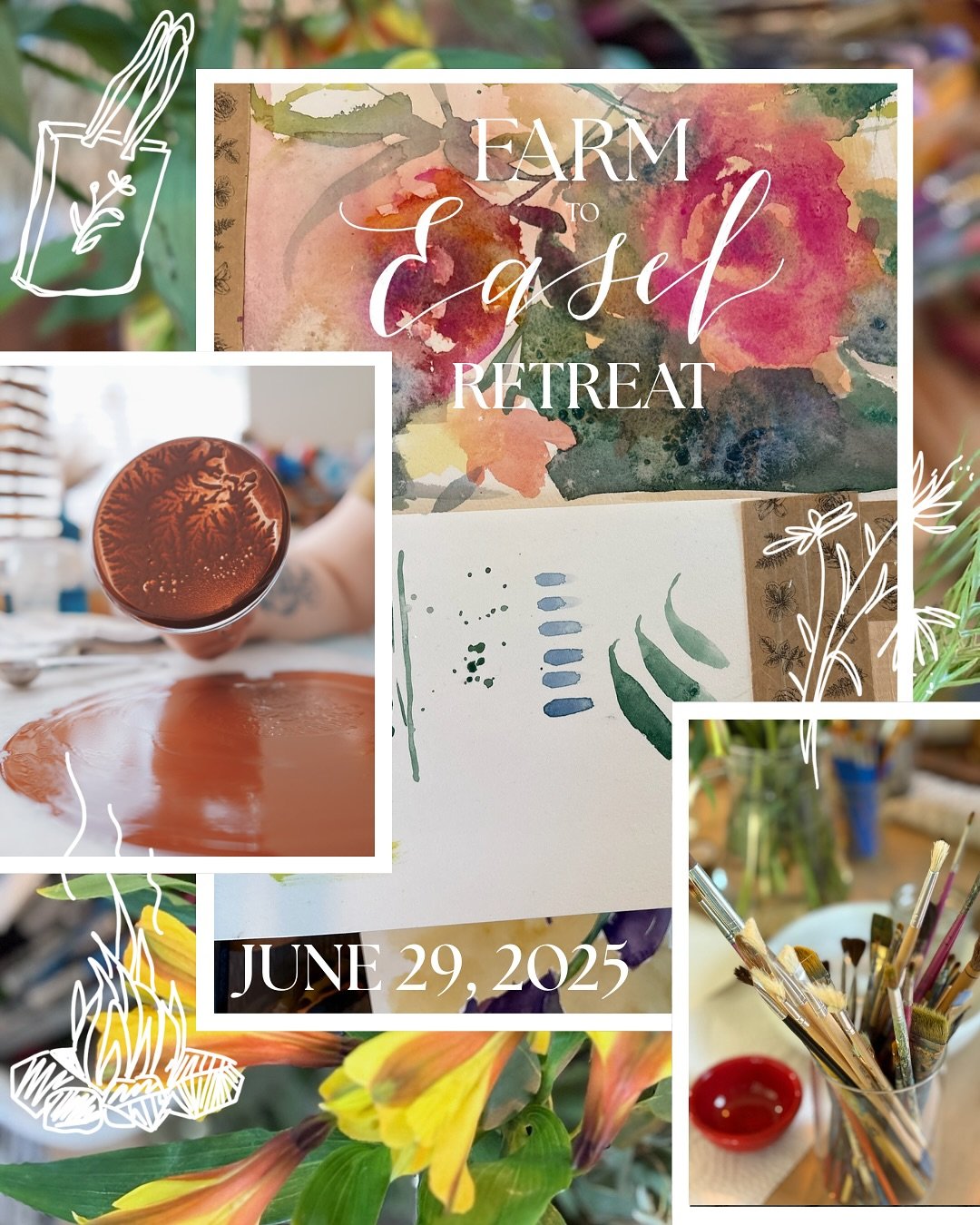 Slow down. Get grounded. Create with your hands. Welcome to the Farm to Easel Retreat.

Join us on June 29, 2025 for a one-day creative retreat:
✨ Opening Meditation &ndash; Ground yourself in presence and creativity

💐 Floral Arranging &ndash; Craf