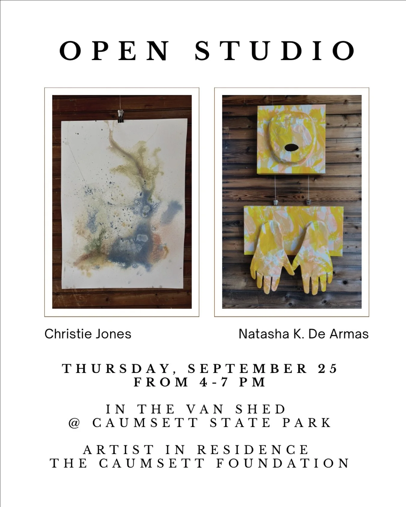 Join @christiejonesstudio &amp; @curious.ms.k this Thursday, September 25, from 4&ndash;7 PM at @caumsettfoundation for our OPEN STUDIO!

We&rsquo;re opening the doors to the shared barn workspace provided for our art residencies with The Caumsett Fo