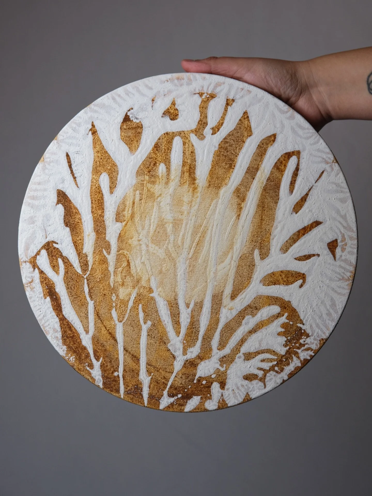 Sometimes the final artwork doesn&rsquo;t show all the moments that led to its creation. This painting holds multiple memories. From my own walking on the beach, finding the rocks, carrying them in the palm of my hand back to the studio where they wo