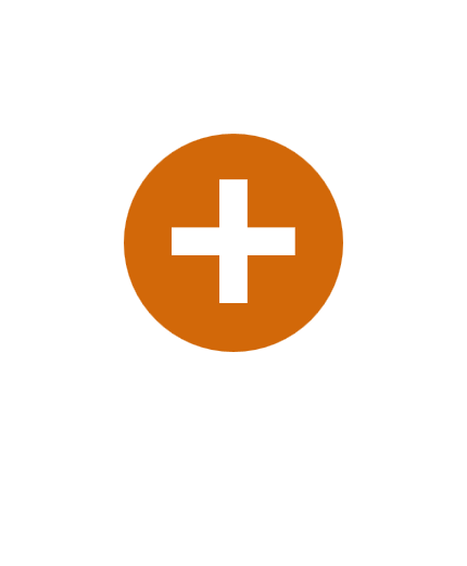 Orange circle with white plus sign in the middle