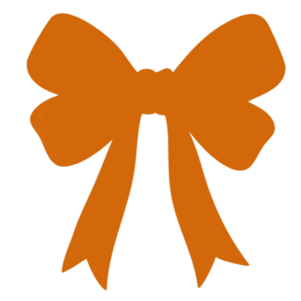 Silhouette of a orange bow with long tails.