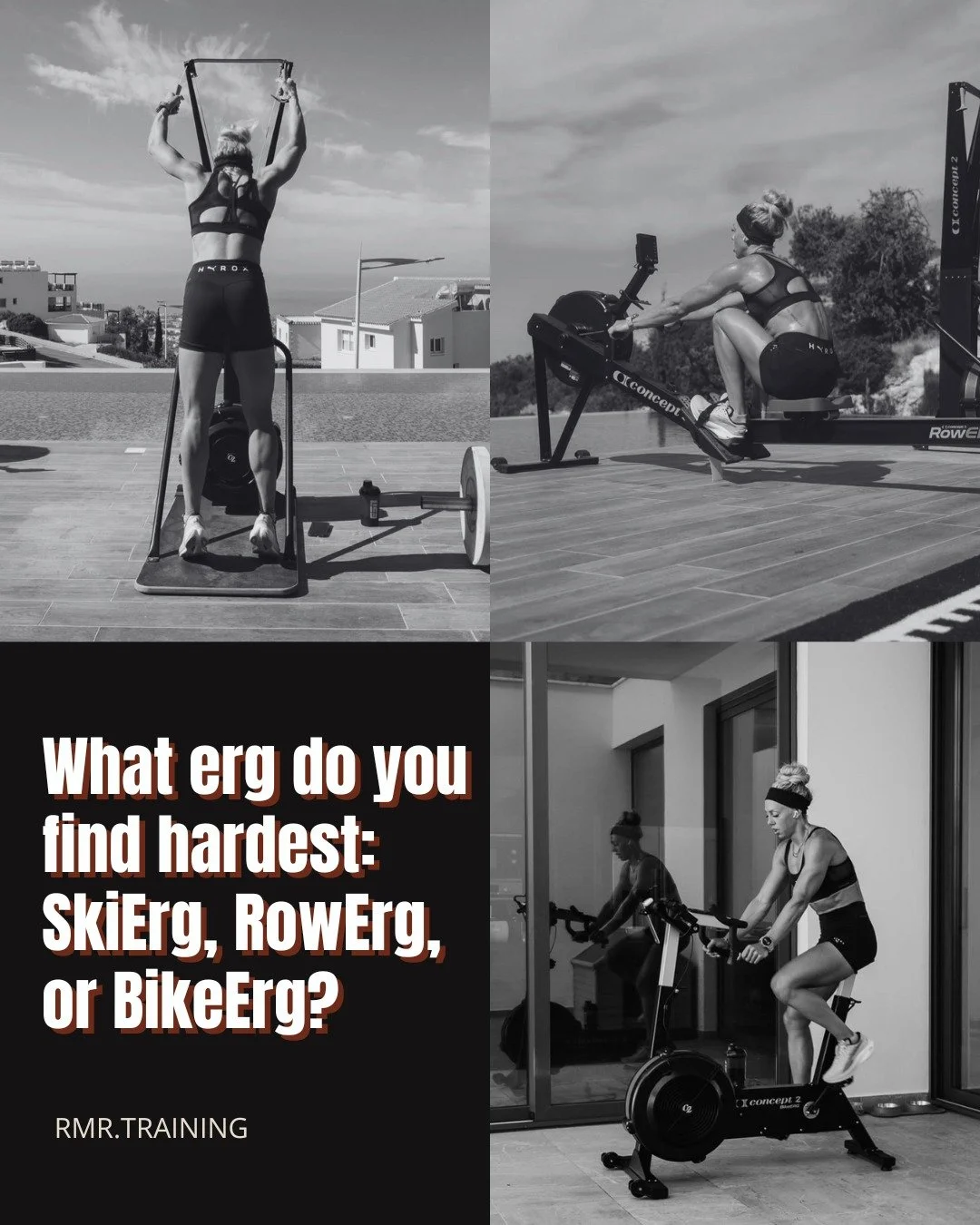 Which erg is the real villain in your training arc? 
 ⠀
Drop your vote below and Tag us in your stories or posts using #RMRTraining so we can repost your grind and share tips back. Let&rsquo;s build smarter racers together.
 ⠀
#HYROX #SkiErgPain #Row