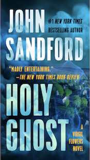 Book cover of Holy Ghost by John Sandford. Image shows light reflections