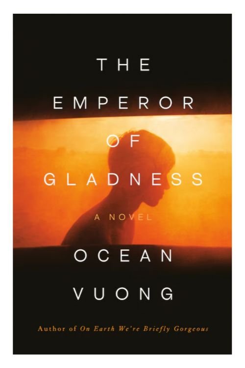 Book cover of The Emperor of Gladness by Ocean Vuong. Image shows the shadow of a young boy.