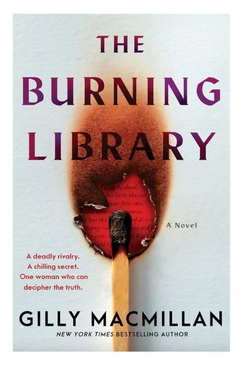 Book cover of The Burning Library by Gilly Macmillan
