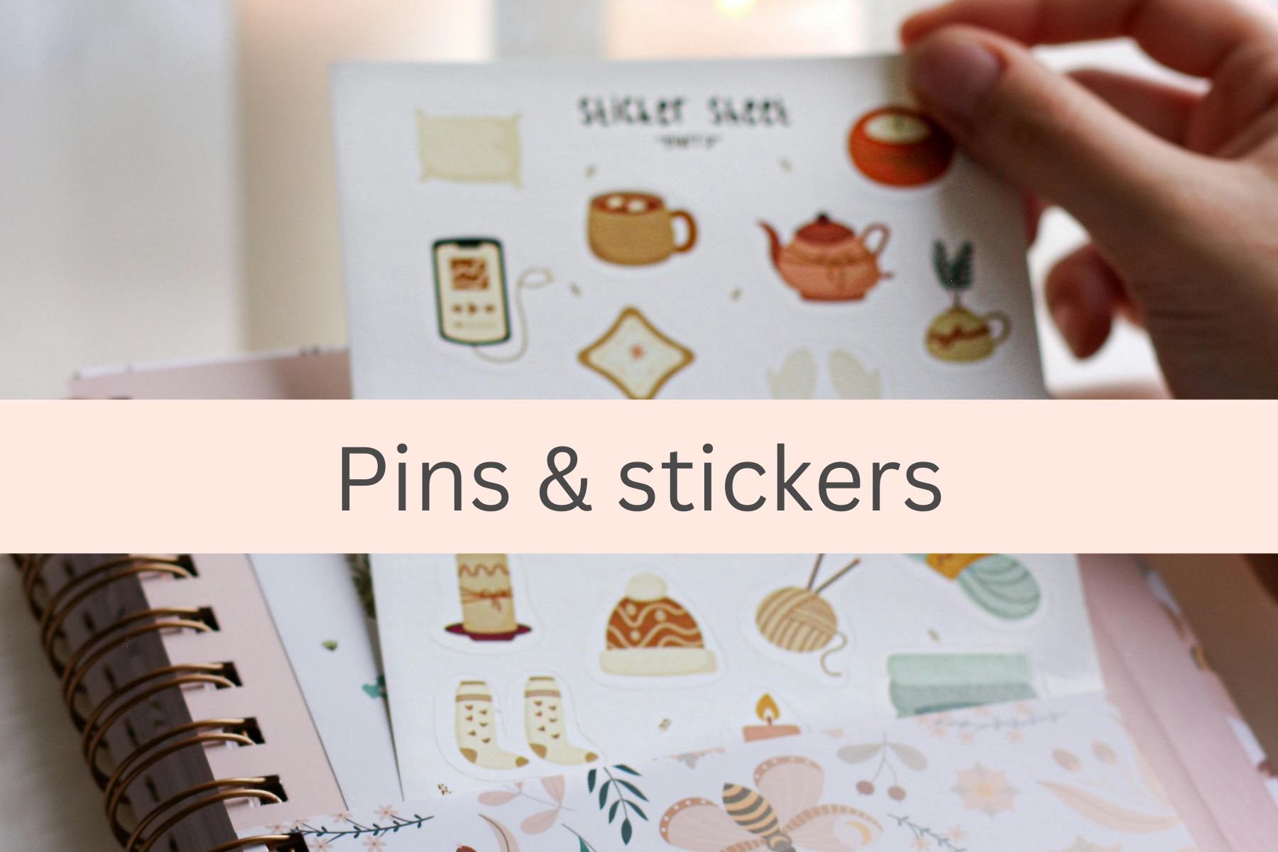 Bookish pins and stickers