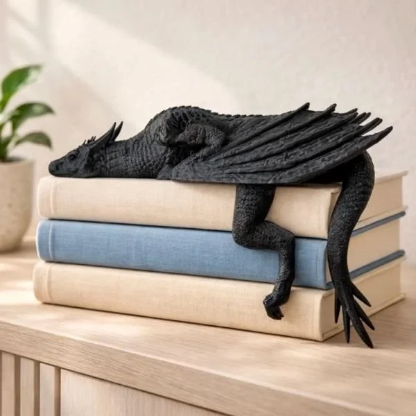 Sleeping Dragon Bookshelf Decor by AddictiveDecorations