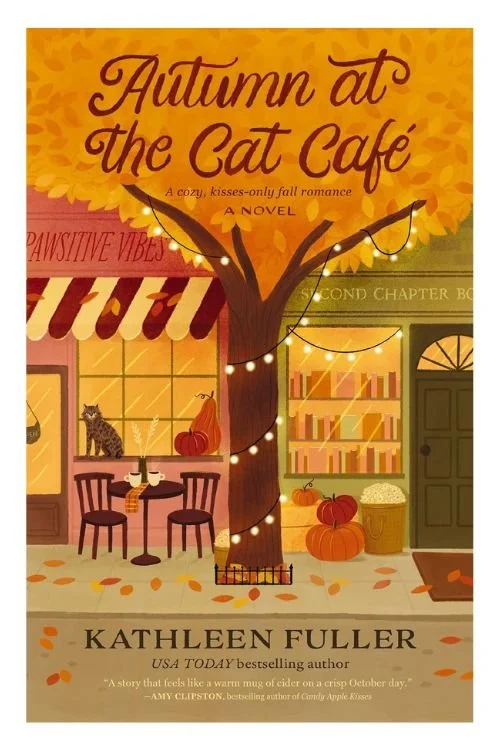 Book cover of Autumn at the Cat Cafe by Kathleen Fuller