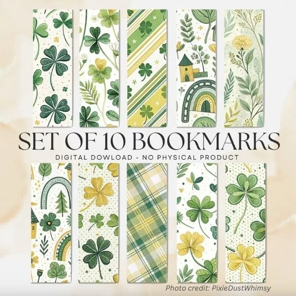 Irish bookmark digital downloads