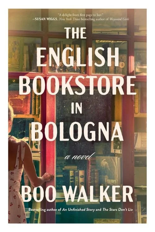 Book cover of The English Bookstore in Bologna by Boo Walker