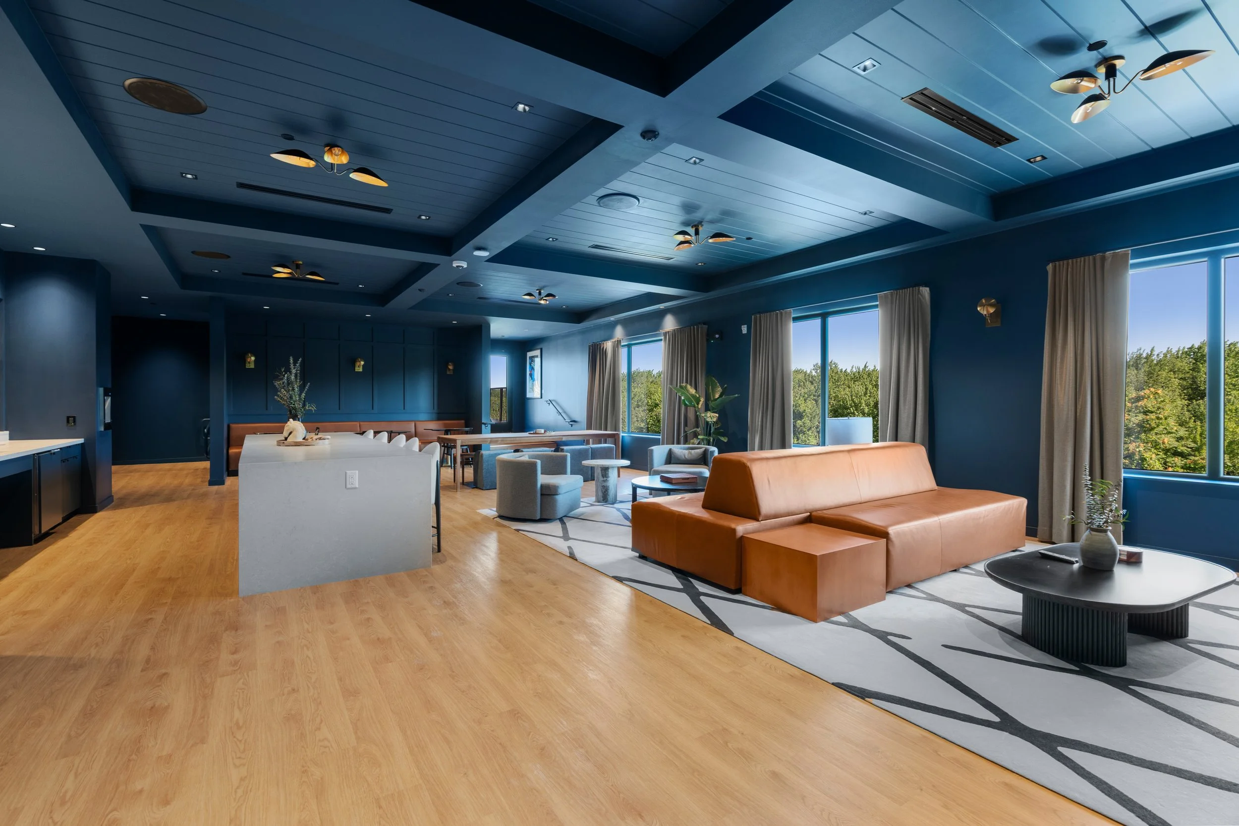 Sun-filled club and spacious club room area