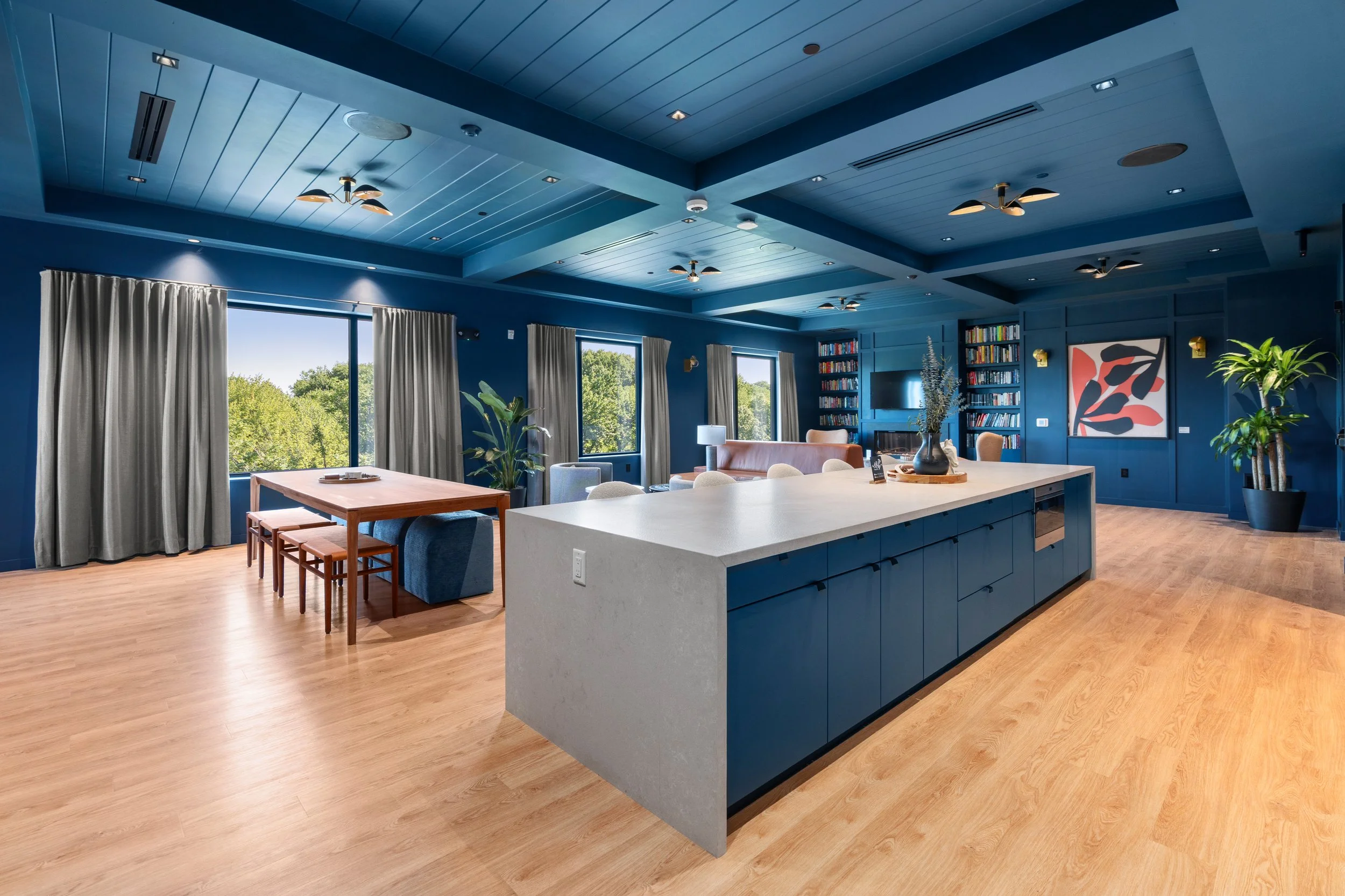 Vibrant and modern Club Room area, the perfect space for meeting up with friends, coworking, or even hosting events.