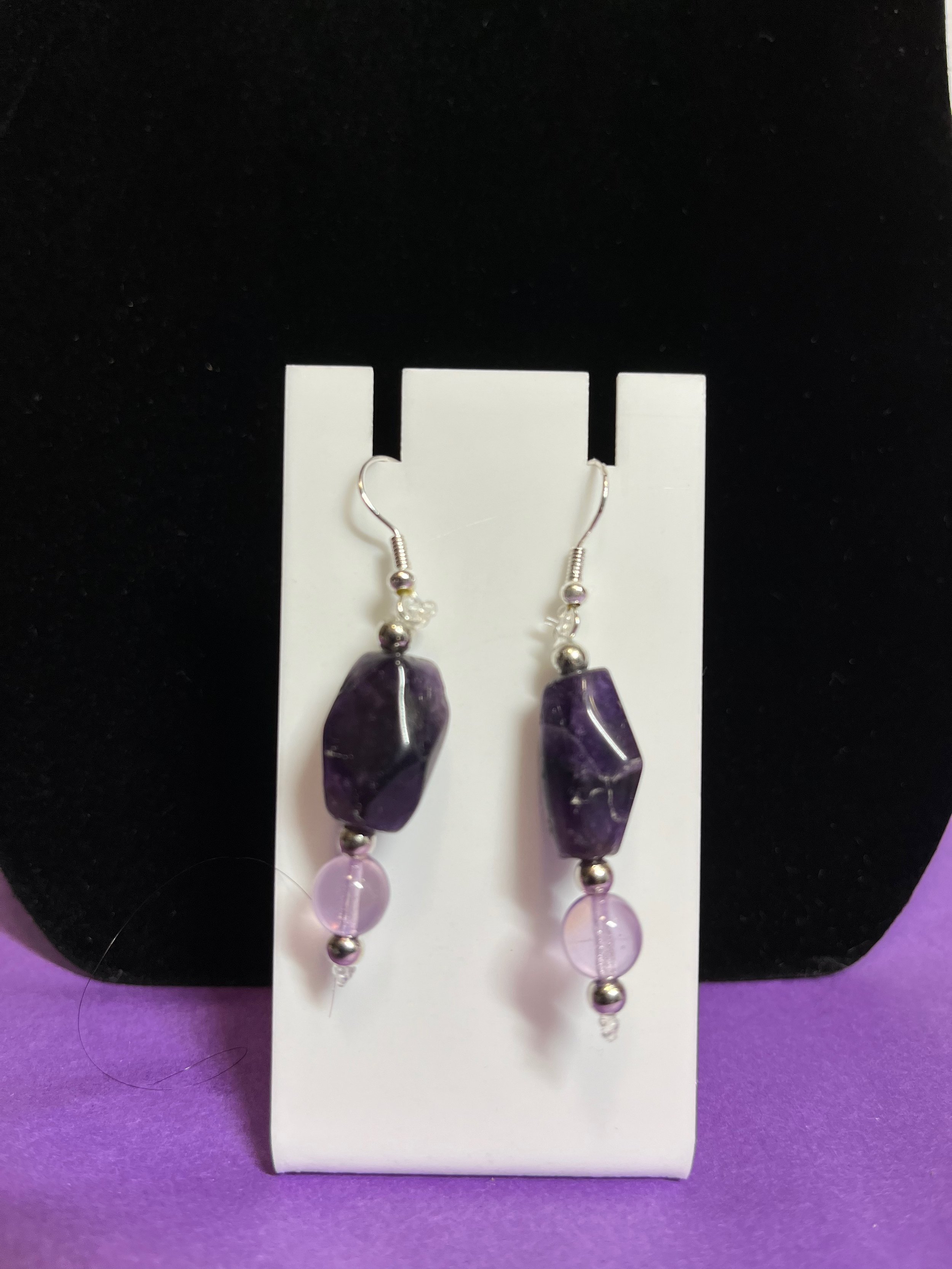 Purple and pink earrings