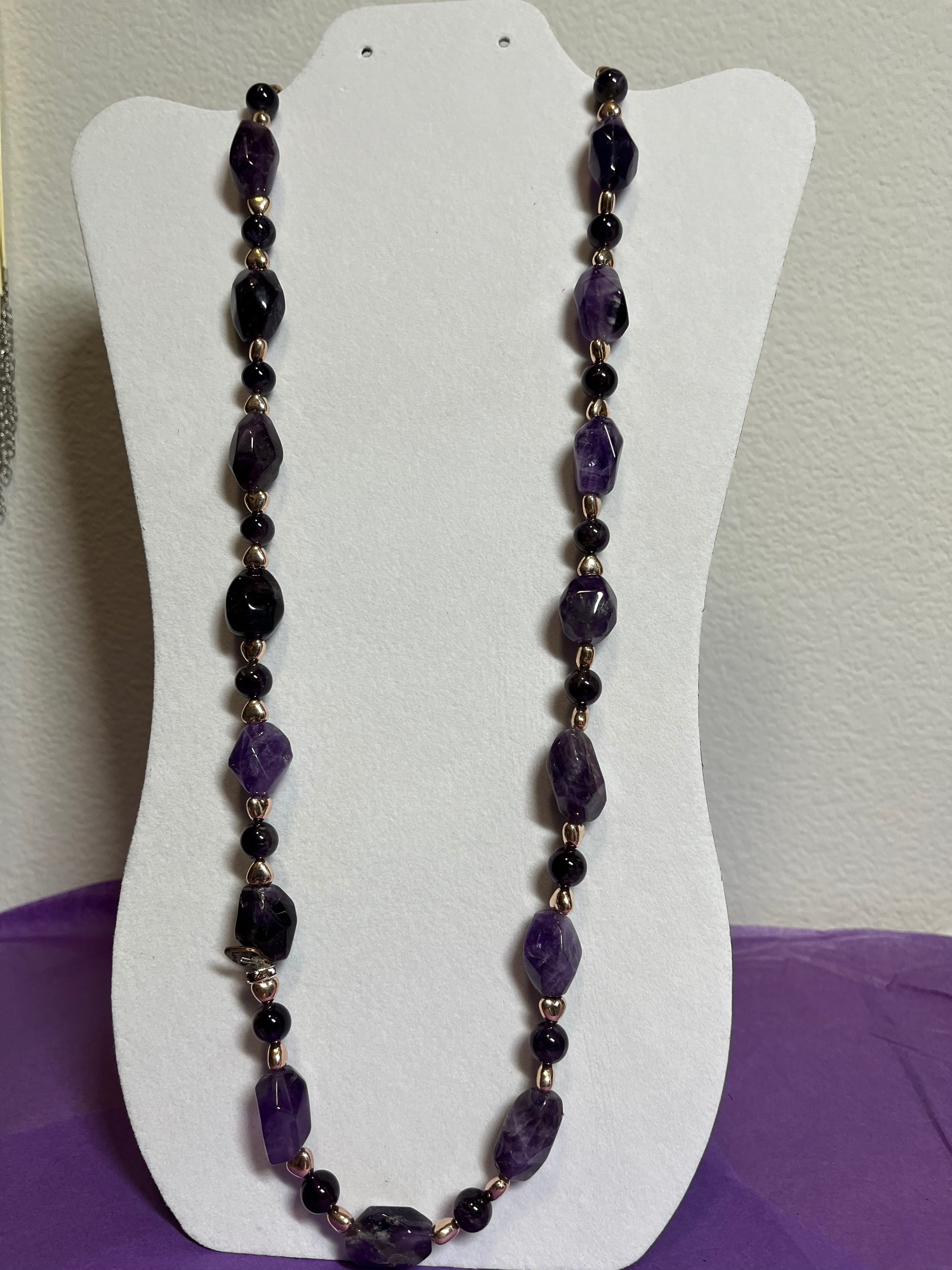 Purple and black necklace