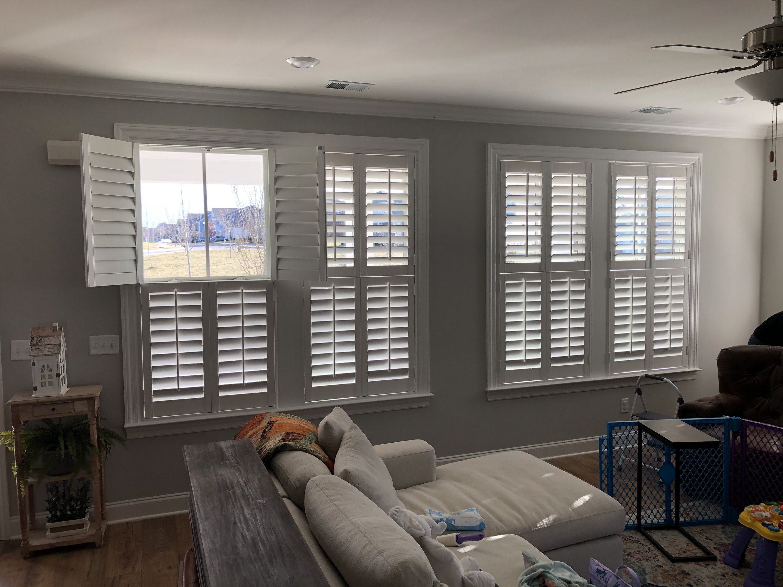 double hung planation shutters