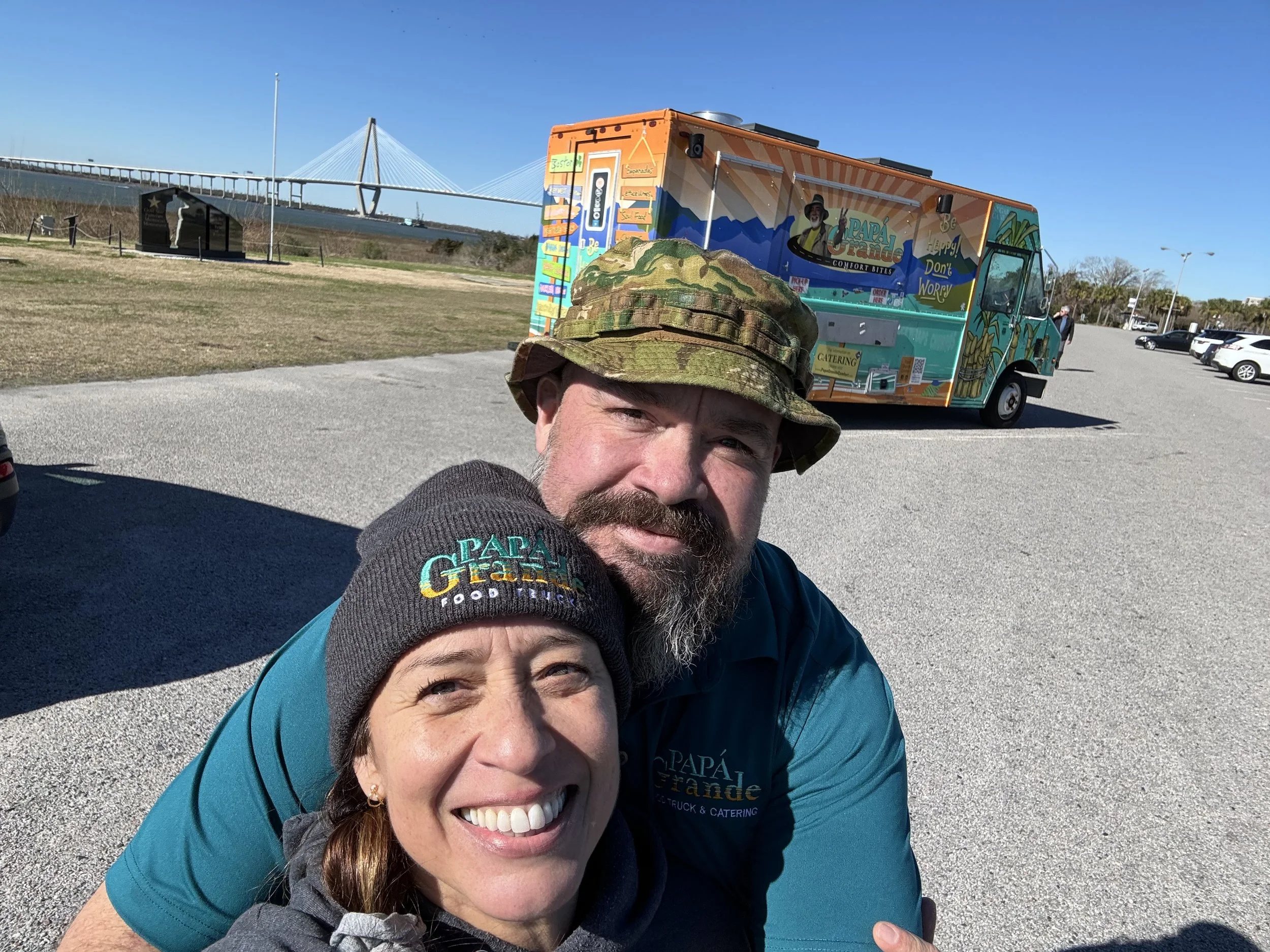 Dan & Tisha in front of Papa Grande Food Truck