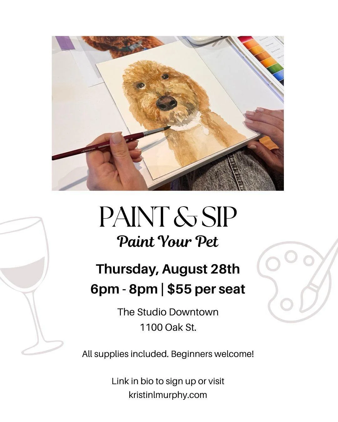 Paint & Sip: Pet Portrait Class