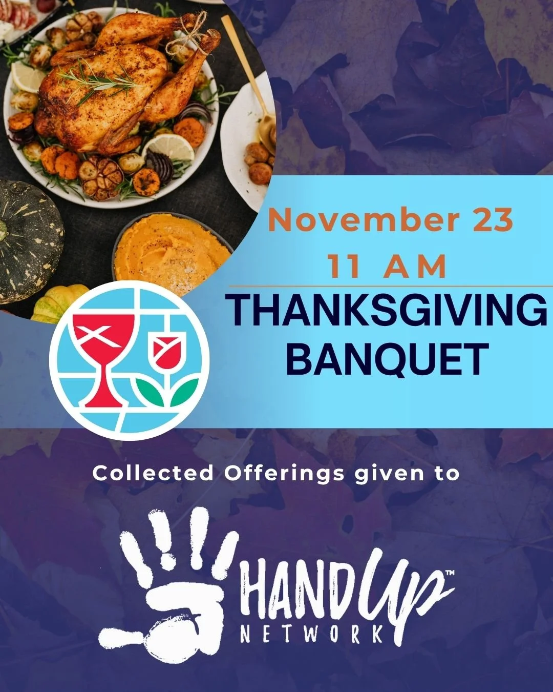 🦃 Join us Sunday, Nov. 23 at 11 AM for our Thanksgiving Banquet! Enjoy a delicious meal, a youth led show, and help support Hand Up Network through your offerings at this event. 💛

#ThanksgivingBanquet #FCCFamily #GratefulHearts