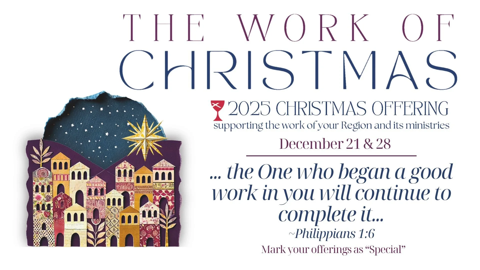 Christian Church in SouthWest Special Christmas Offering&nbsp;