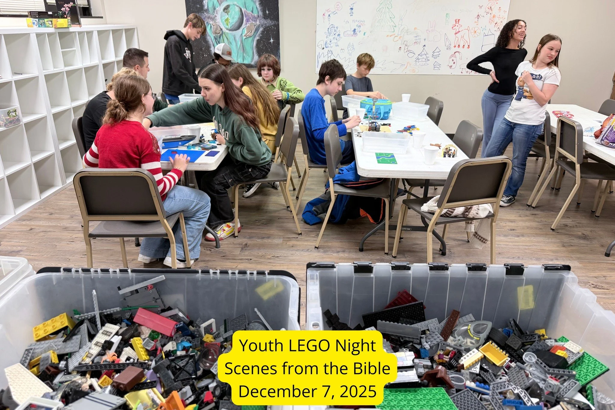 Our Youth Group crushed LEGO Night! 🙌
They were challenged to build famous Bible stories out of LEGOs &mdash; and these masterpieces did NOT disappoint.

Peter walking on water, Daniel in lions&rsquo; den, the walls of Jericho, even the feeding of t