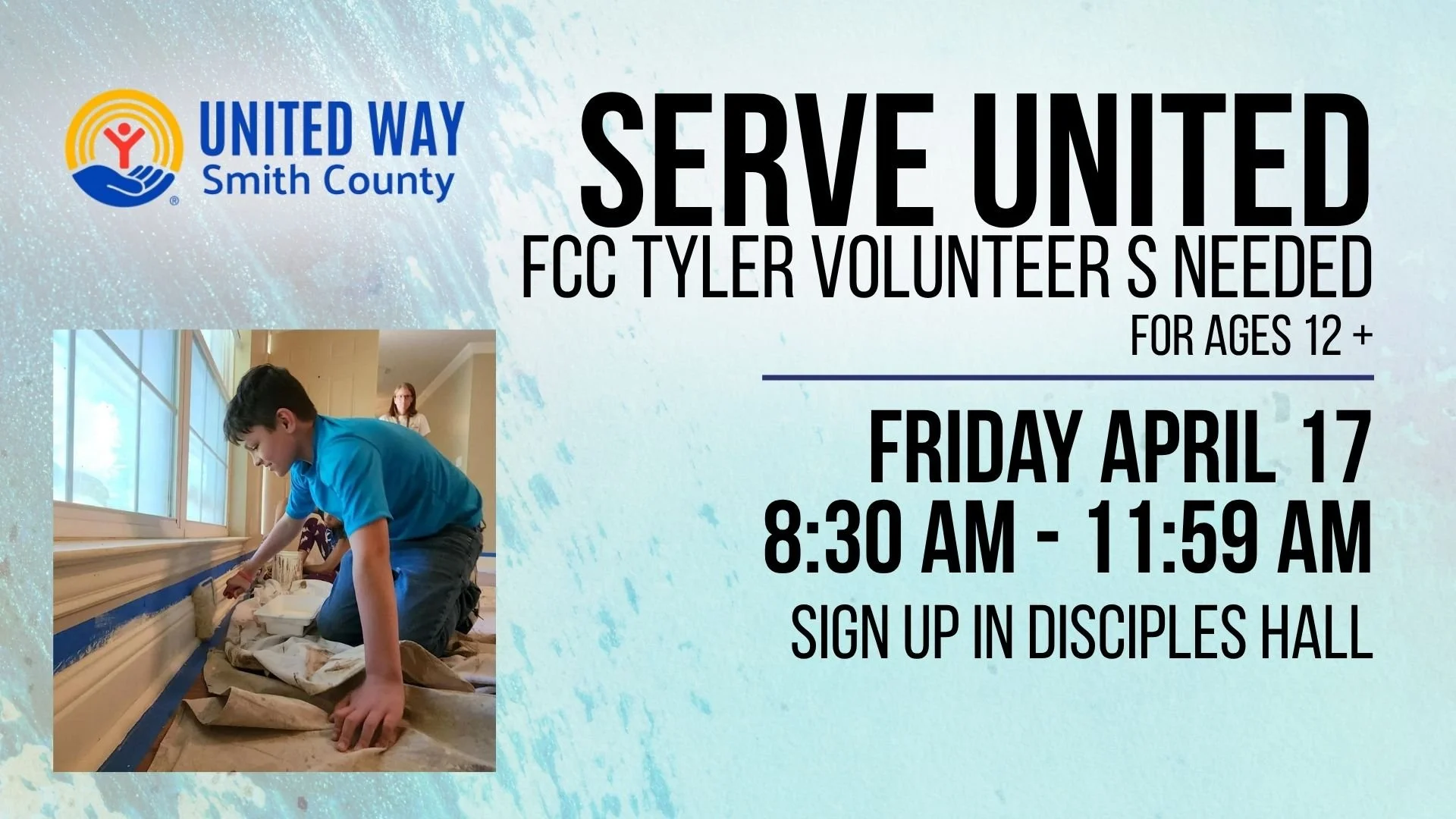 "SERVE UNITED" (FORMERLY KNOWN AS "DAY OF CARING") WILL HAPPEN FRI, APRIL 17.  