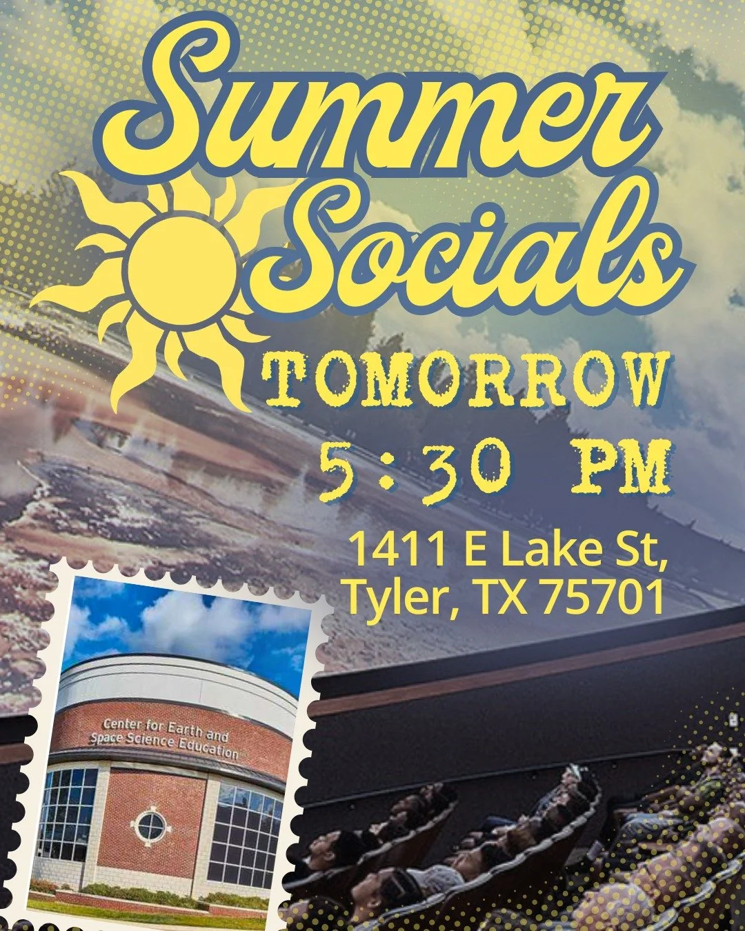Looking for a fun way to connect this summer? Join us tomorrow at the TJC Planetarium for an evening of learning, wonder, and fellowship!
We'll gather at 5:30 PM and enjoy exploring the universe together at the Center for Earth &amp; Space Science Ed