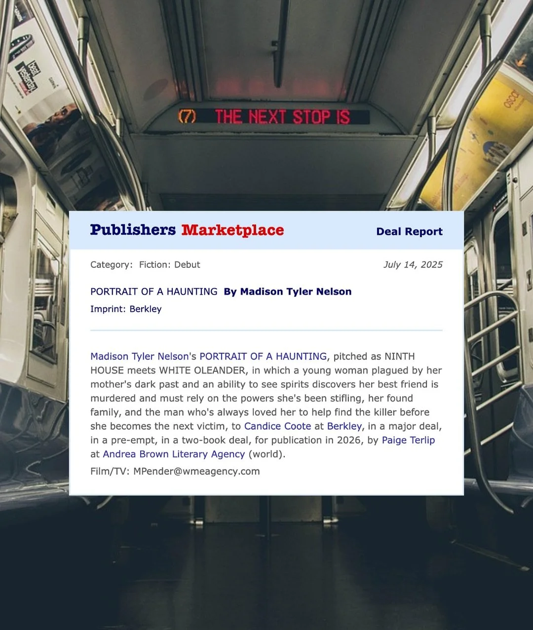 After months of secrecy, I can finally announce that I AM GOING TO BE A PUBLISHED AUTHOR! 🖤
PORTRAIT OF A HAUNTING wouldn’t be heading to shelves in 2026 if it wasn’t for my agent, @pterlip, who has been the most incredible champion. Th