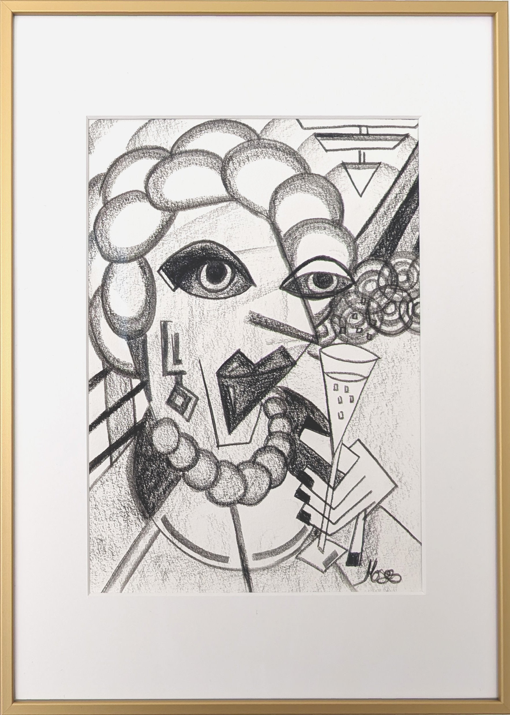 Mrs. Smith - Kohle auf Papier, 29,7 x 21 cm, 2025