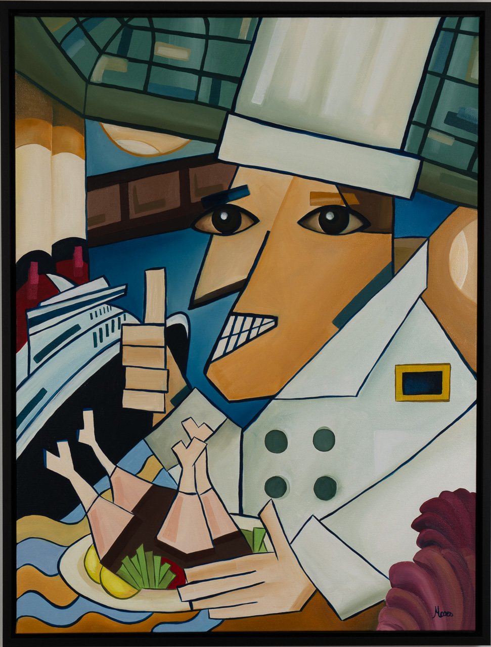 The Chef - Öl auf Leinwand, 80 x 60 cm, 2025