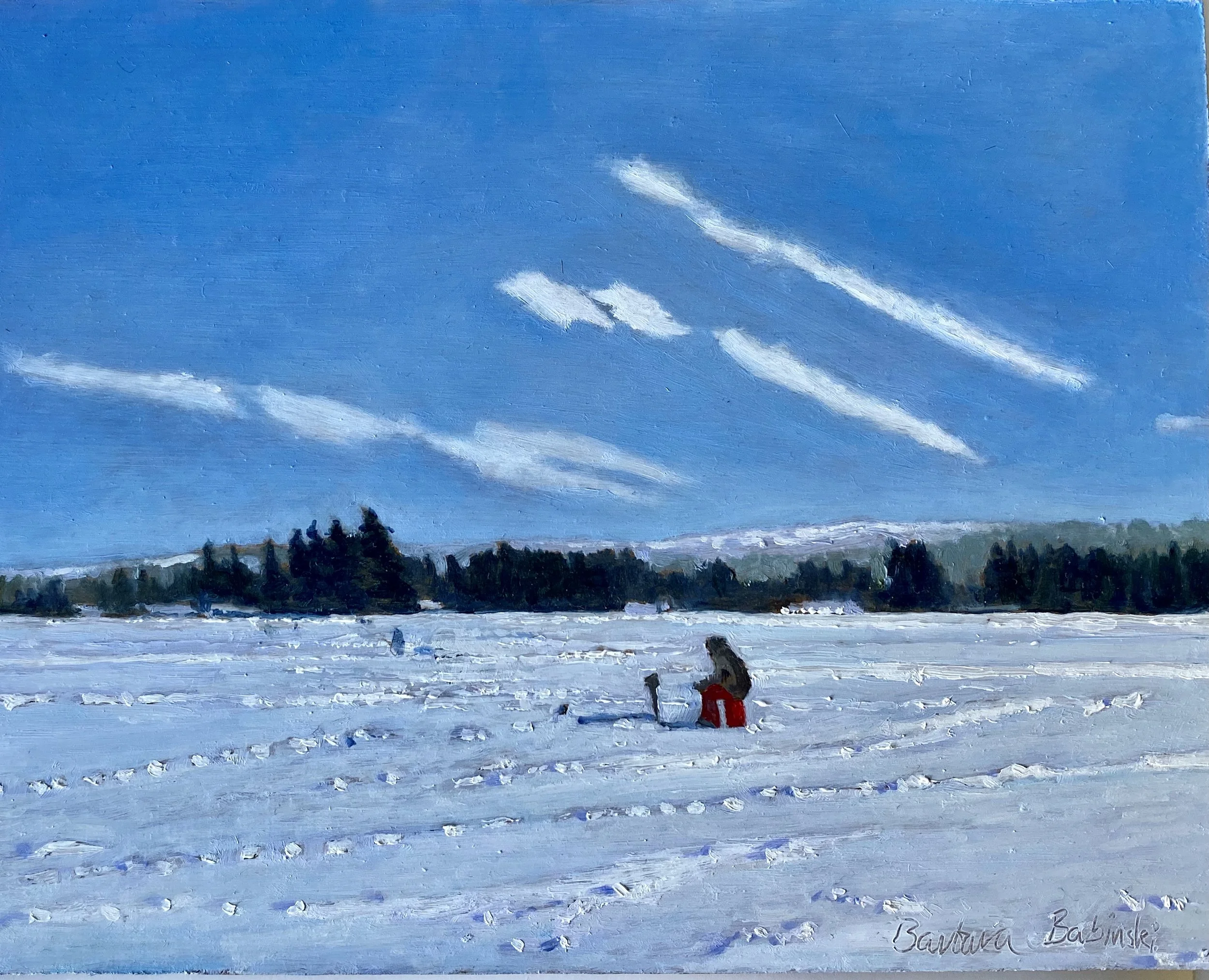 Icefisherman on Lac Brome (red snowpants on a red bucket).jpeg