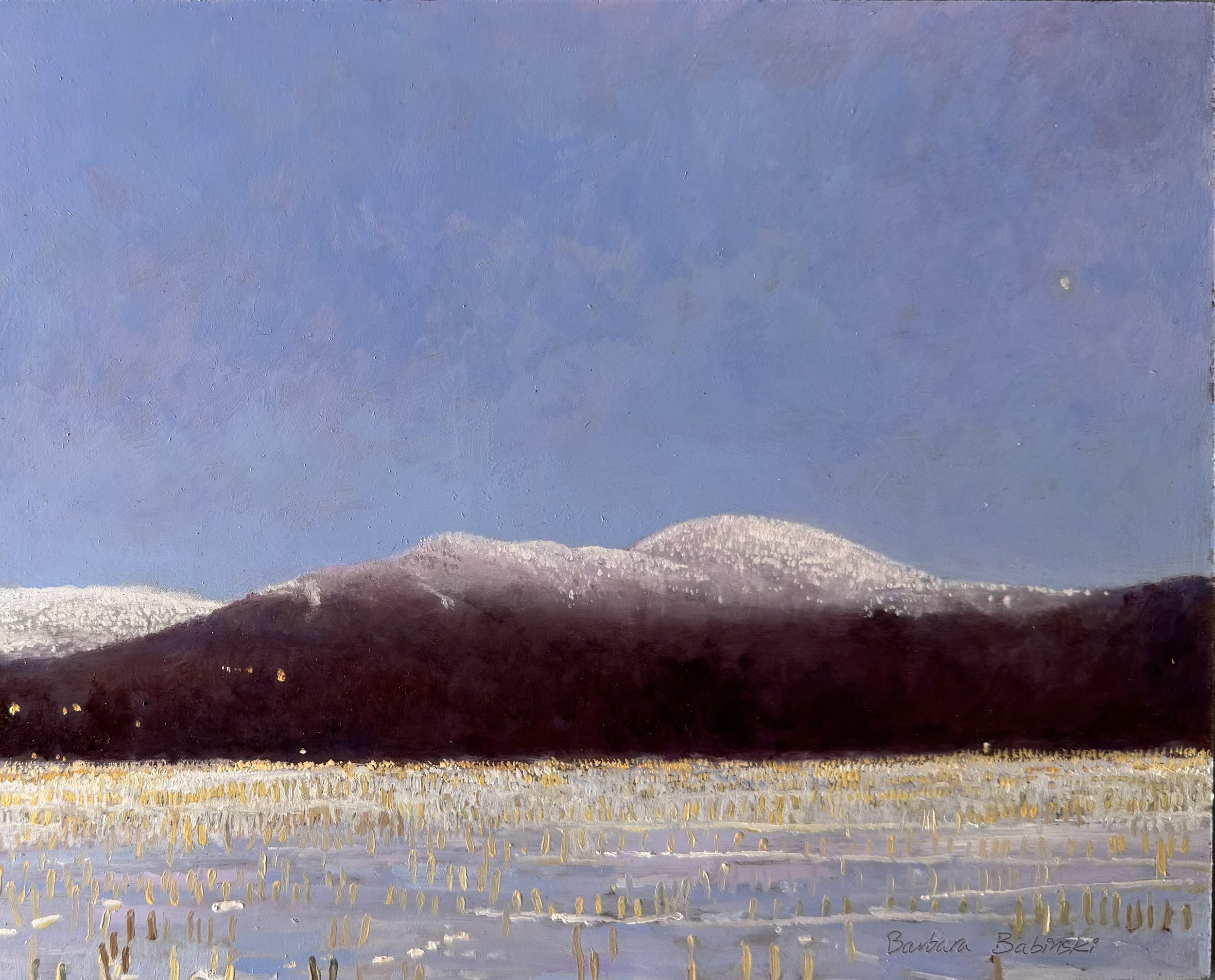 Blue Hour Monts Sutton 8in x 10in oil on panel