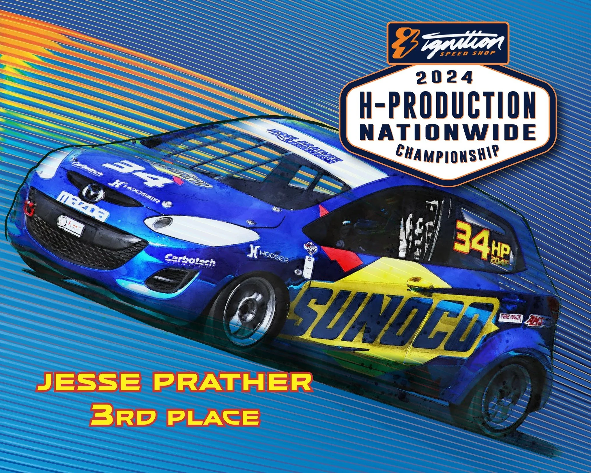 Jesse Prather 2024 3rd place award. Artwork by Brian Linn-LINNspeed