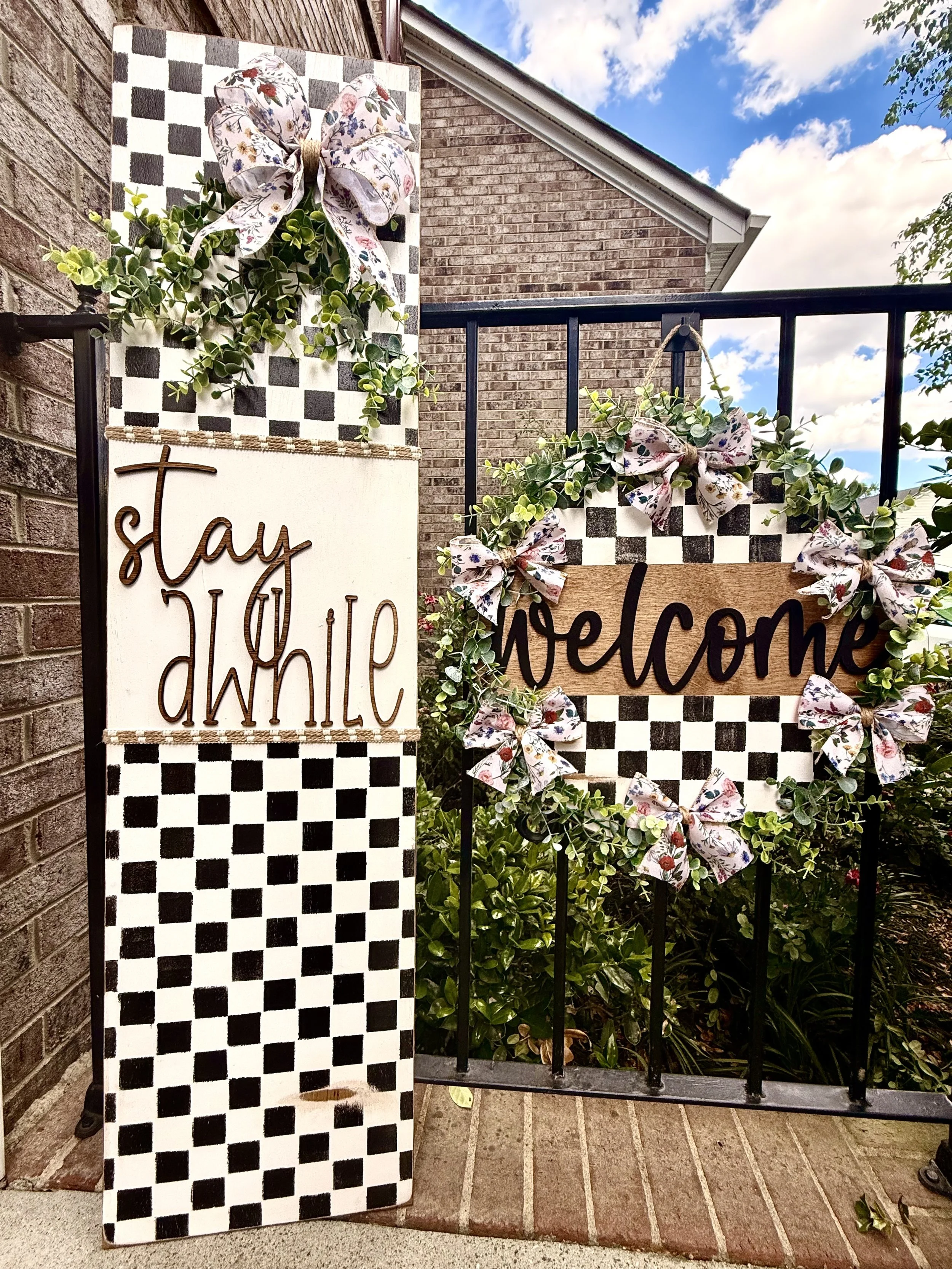Welcome/Stay Awhile Porch Set Word Cutouts