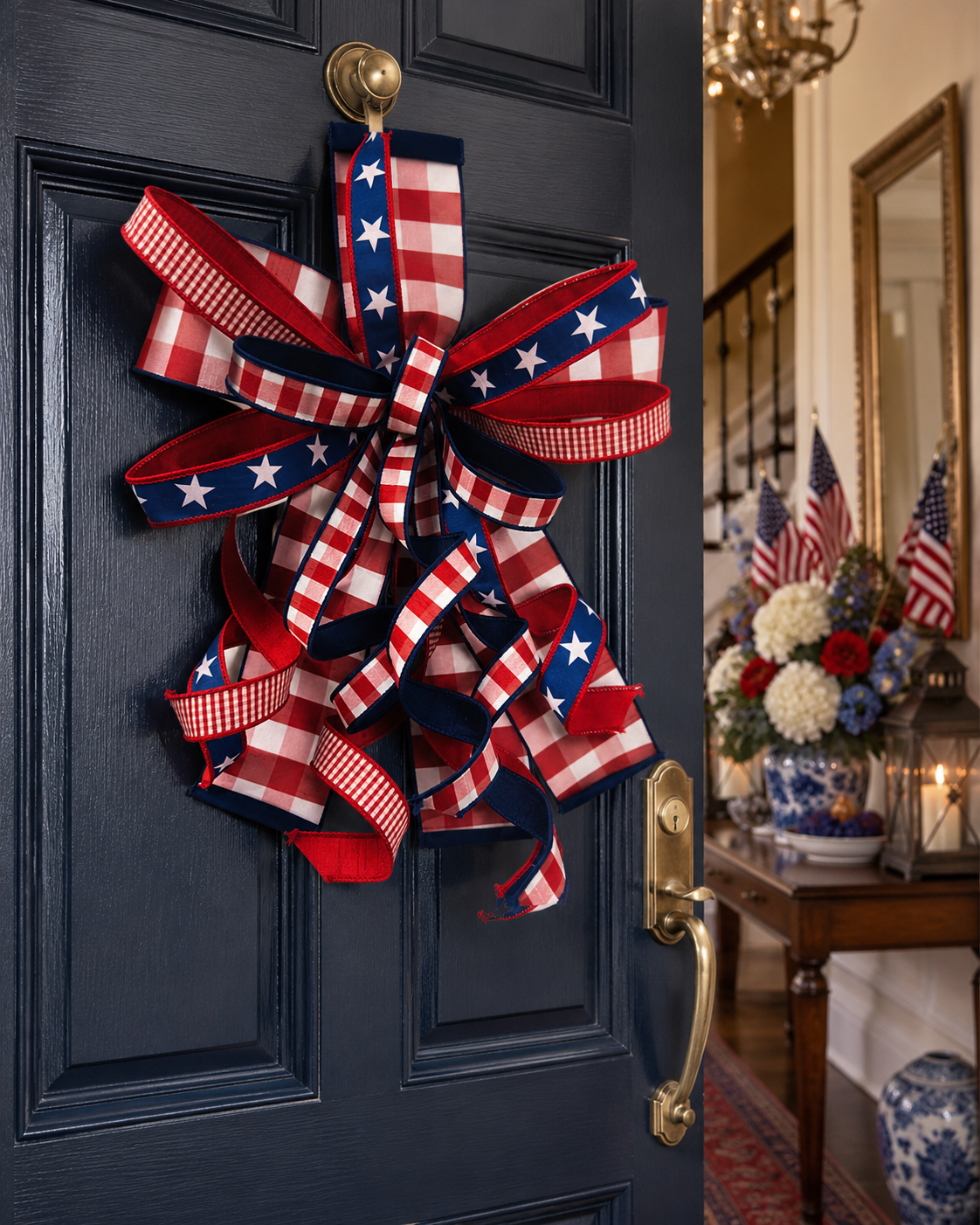 Americana Gingham Deluxe Designer Bow