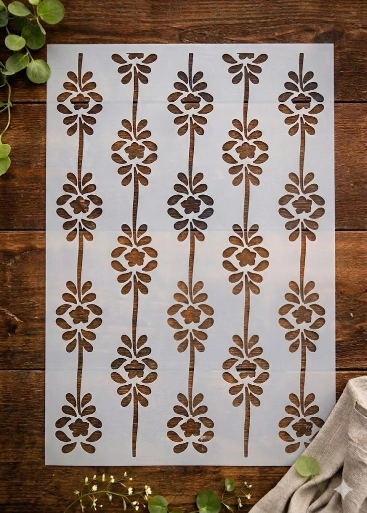 Vintage Petal Mylar Stencil