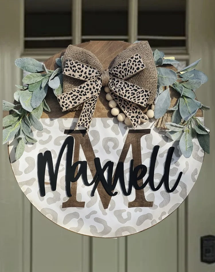 Cheetah Custom Name Door Hanger