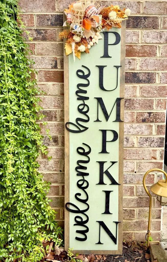 Welcome Home Pumpkin Word Cutouts for Porch Leaner