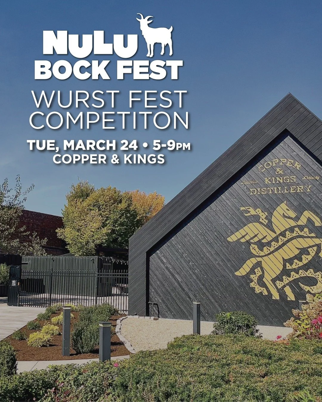 Savor the brats, sip the brandy, and say hi to the goats. 

Wurst Fest is back with local chefs competing for $500 and the coveted Best of the Wurst Barrel Head on Tuesday, March 24th from 5-9pm at @copperandkings.

✨ NEW for 2026: Complimentary brat