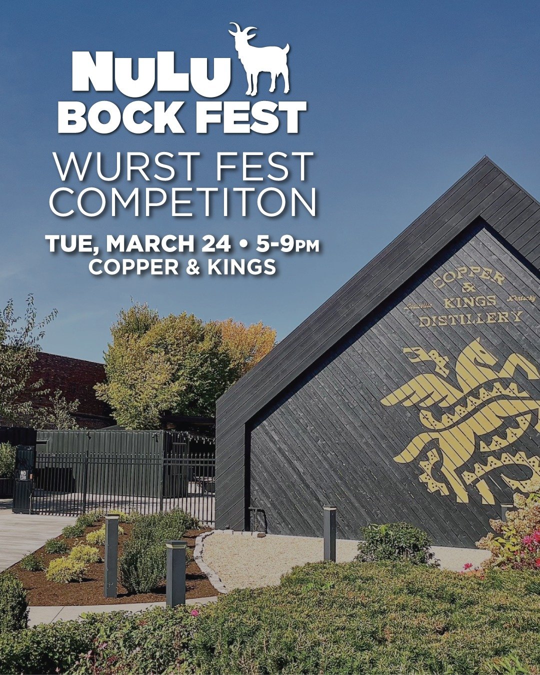 Savor the brats, sip the brandy, and say hi to the goats. 

Wurst Fest is back with local chefs competing for $500 and the coveted Best of the Wurst Barrel Head on Tuesday, March 24th from 5-9pm at @copperandkings.

✨ NEW for 2026: Complimentary brat