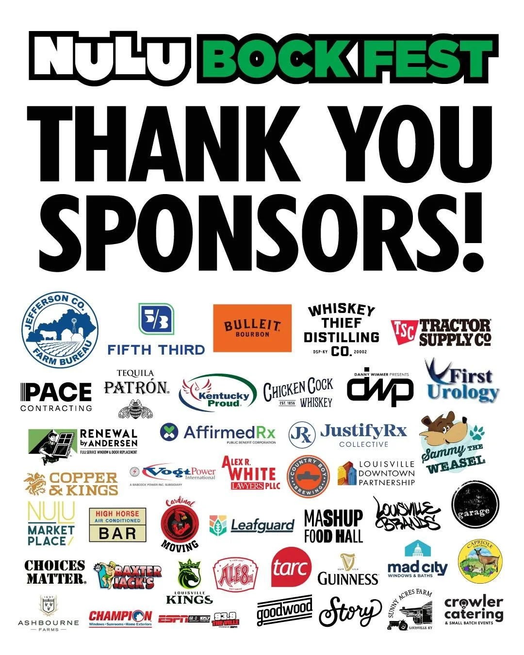 Powered by great partners (and cute goats)! 🐐🍻 Huge thanks to our NuLu Bock Fest sponsors for helping bring this day to life. From start to finish, their support makes it all possible year after year!