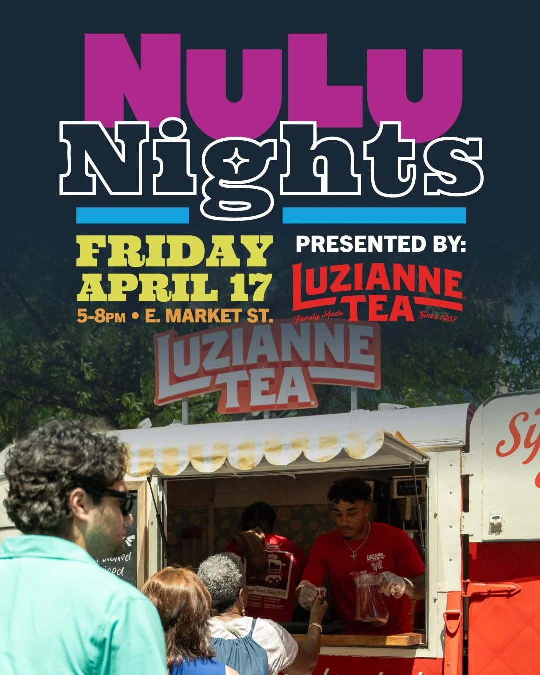 Stroll the streets, sip Luzianne Tea, shop local, and soak up the energy of NuLu Nights on April 17, presented by Luzianne Tea. Grab your friends and make a night of it! Learn more at nulu.org/nulunights.