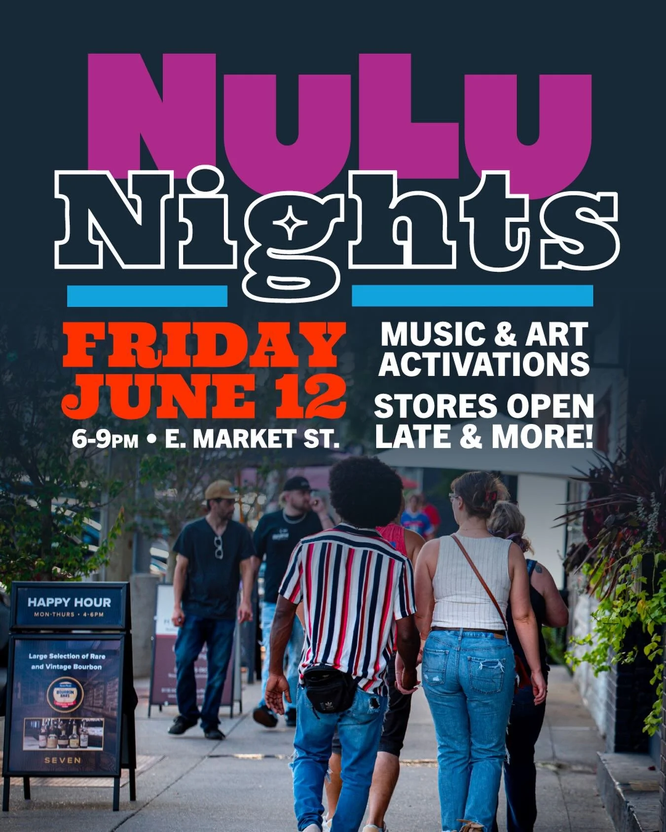 Mark your calendars ✨ NuLu Nights returns Friday, June 12 from 6&ndash;9 PM!

Spend your evening exploring Louisville&rsquo;s favorite arts, dining, and shopping district as NuLu comes alive after hours with:
🎶 Live music
🎨 Pop-up art activations
?