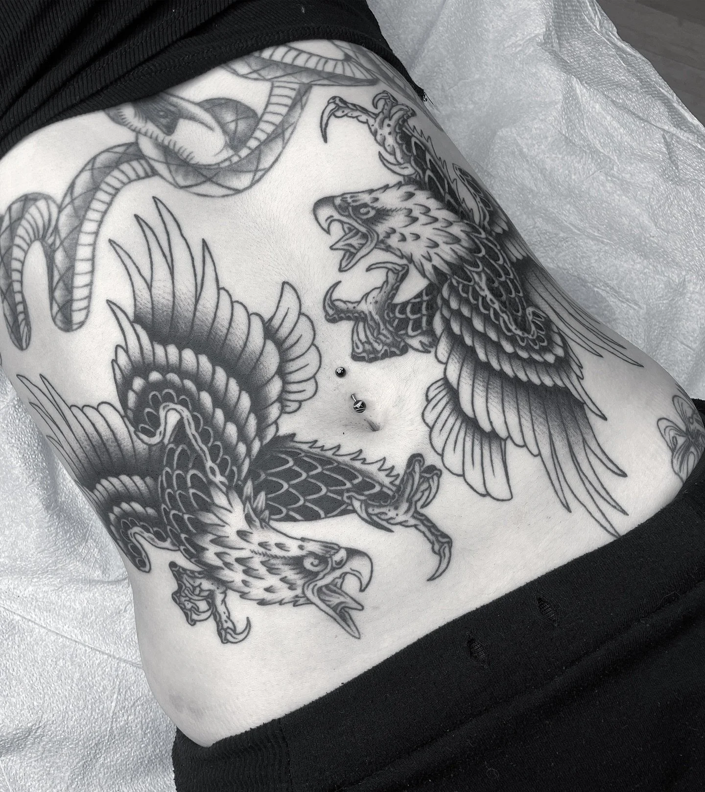 Sick eagle belly by @collinkelseytattoo Get at him directly for tats! #bekindtattoo